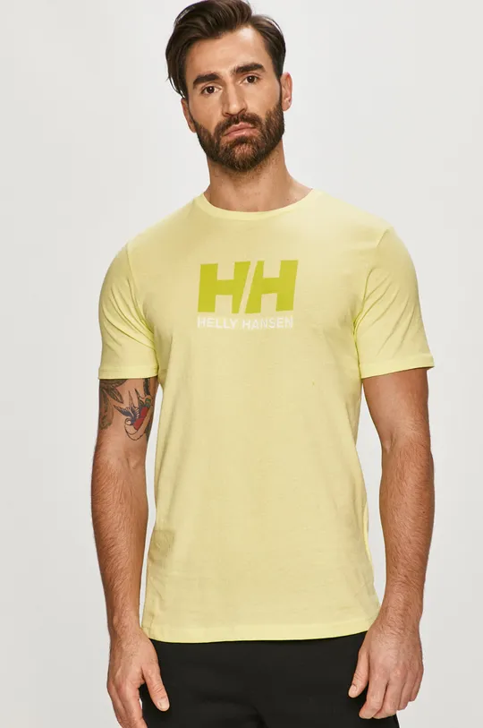πράσινο Βαμβακερό μπλουζάκι Helly Hansen Ανδρικά