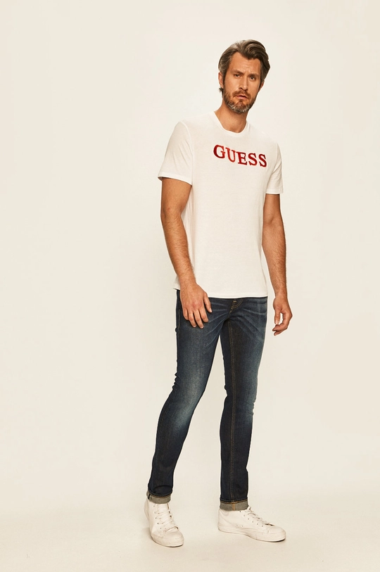 biela Guess Jeans - Tričko Pánsky