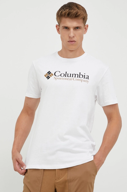 biały Columbia t-shirt Męski