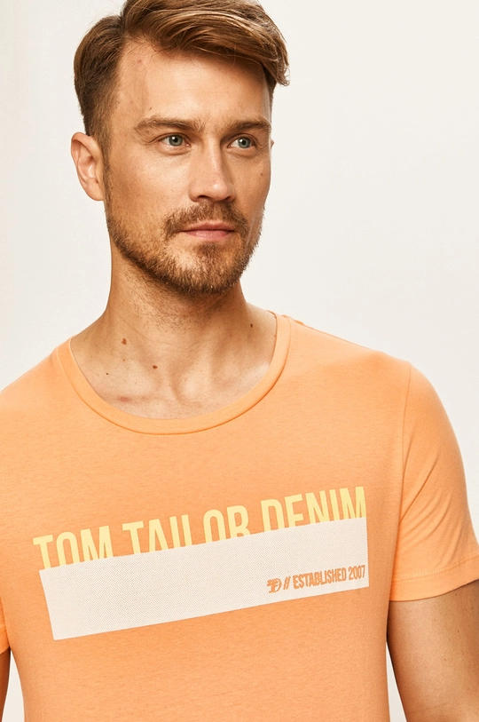 oranžová Tom Tailor Denim - Tričko Pánsky