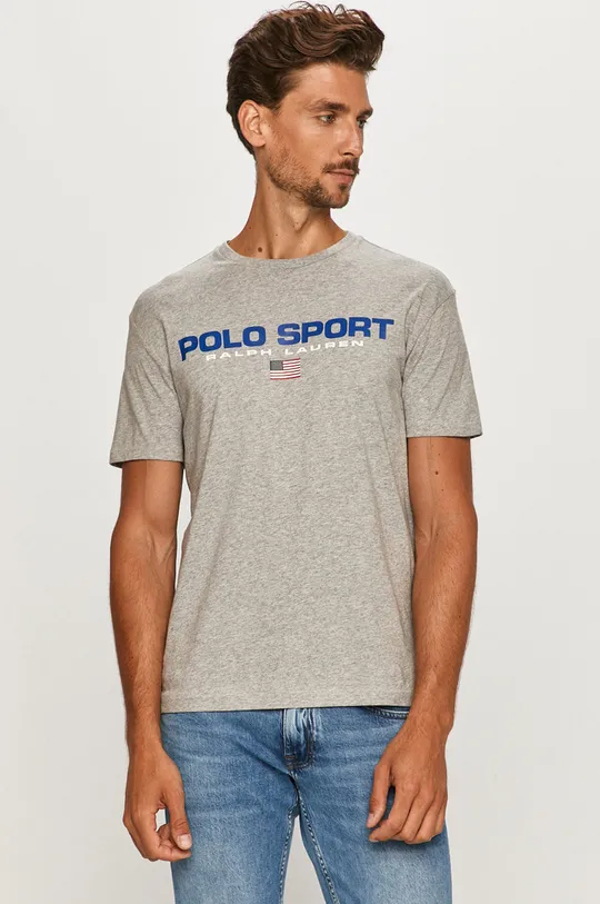 szary Polo Ralph Lauren - T-shirt 710750444007