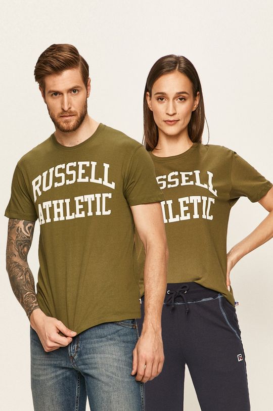 tlumená zelená Russell Athletic - Tričko Unisex