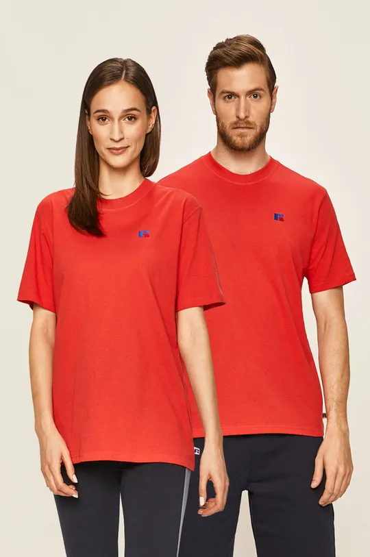 czerwony Russel Athletic - T-shirt Unisex