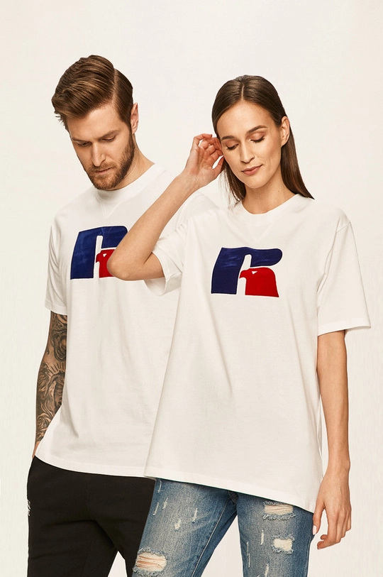 white Russell Athletic t-shirt Unisex