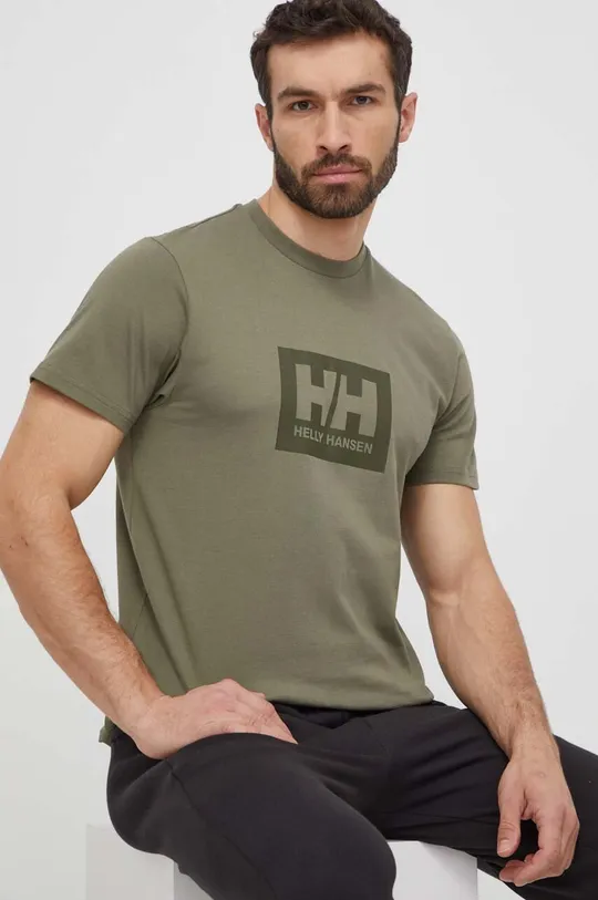 πράσινο Βαμβακερό μπλουζάκι Helly Hansen