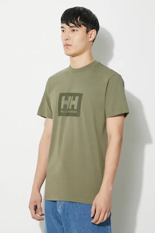 зелений Бавовняна футболка Helly Hansen