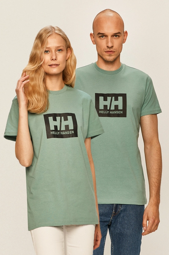 turkusowy Helly Hansen T-shirt bawełniany Unisex