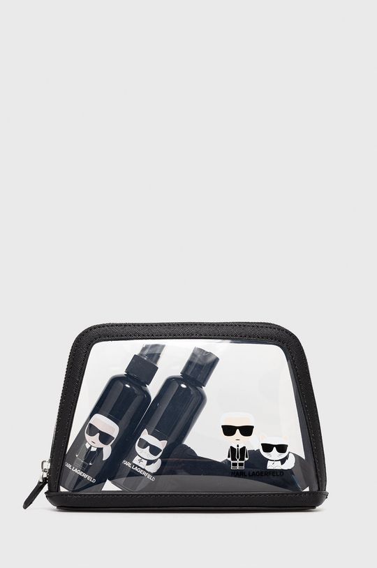Karl Lagerfeld Zestaw podróżny - kosmetyczka, maseczka i dwa pojemniki 100 % Poliuretan
