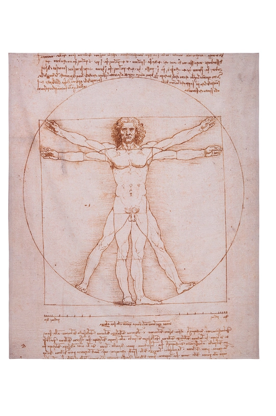 többszínű MuseARTa törölköző Leonardo da Vinci - The Vitruvian Man Uniszex