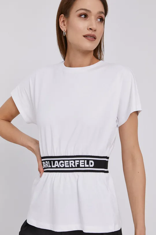 biały Karl Lagerfeld T-shirt 211W1705 Damski