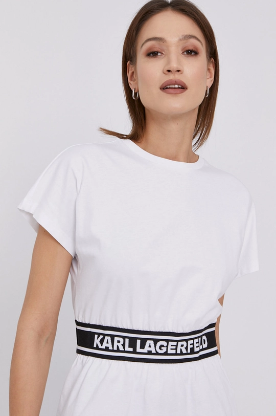 biały Karl Lagerfeld T-shirt 211W1705