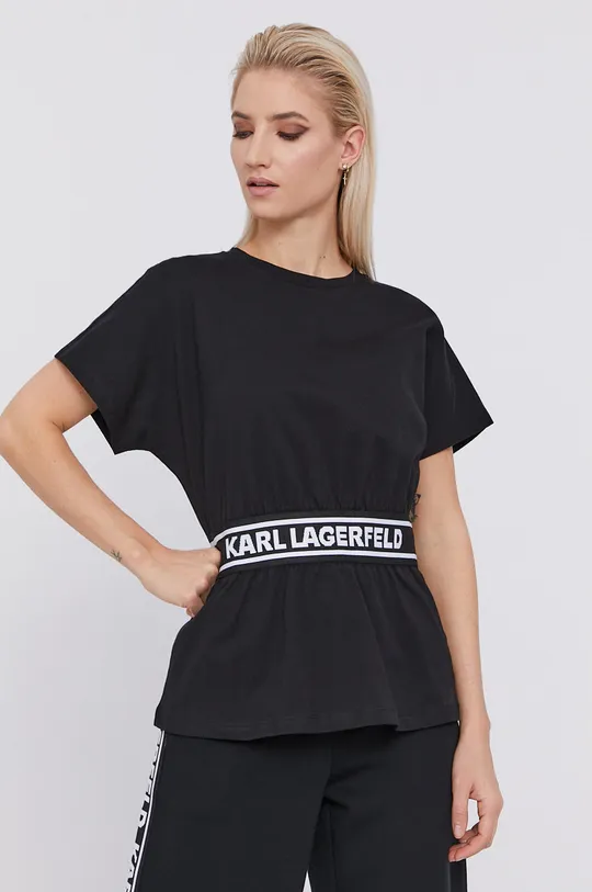 czarny Karl Lagerfeld T-shirt 211W1705 Damski