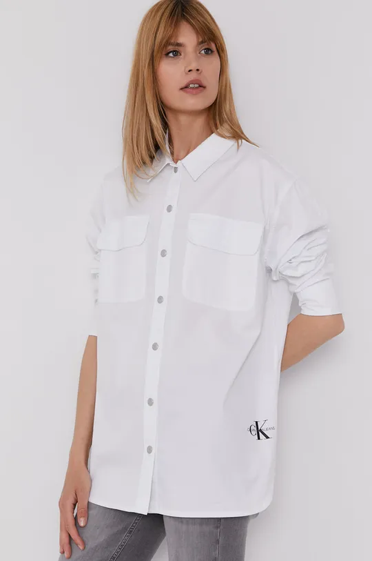 biały Calvin Klein Jeans Koszula J20J215596.4891 Damski