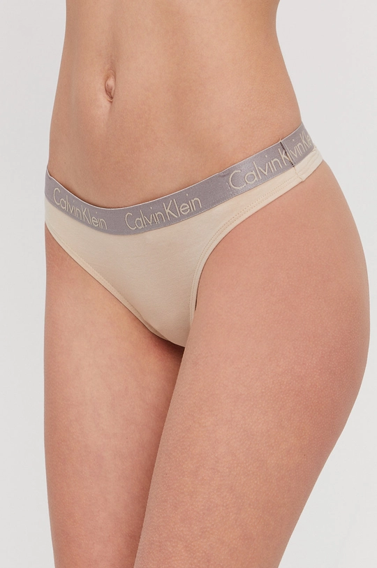 beżowy Calvin Klein Underwear Stringi Damski