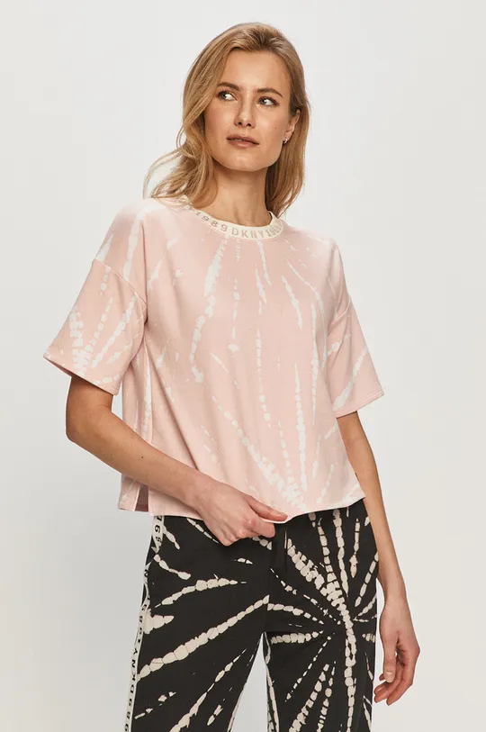 Dkny - T-shirt piżamowy YI2422472 różowy