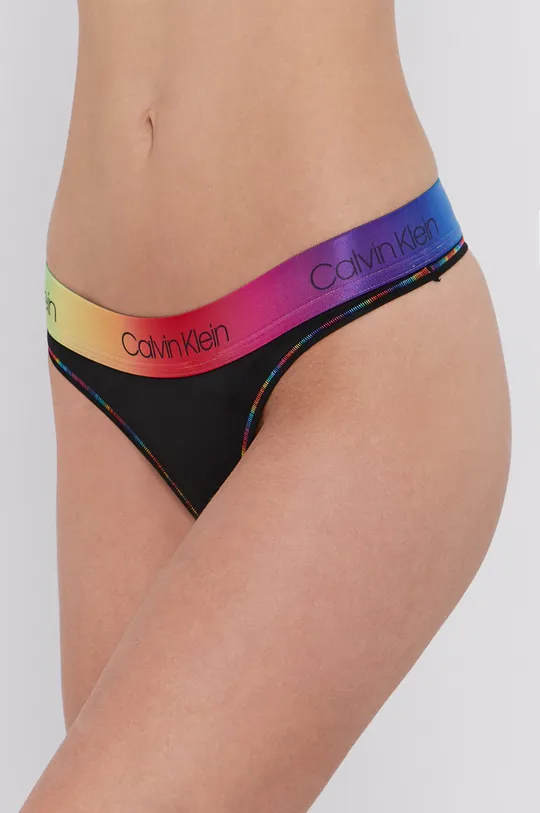 czarny Calvin Klein Underwear Stringi Damski