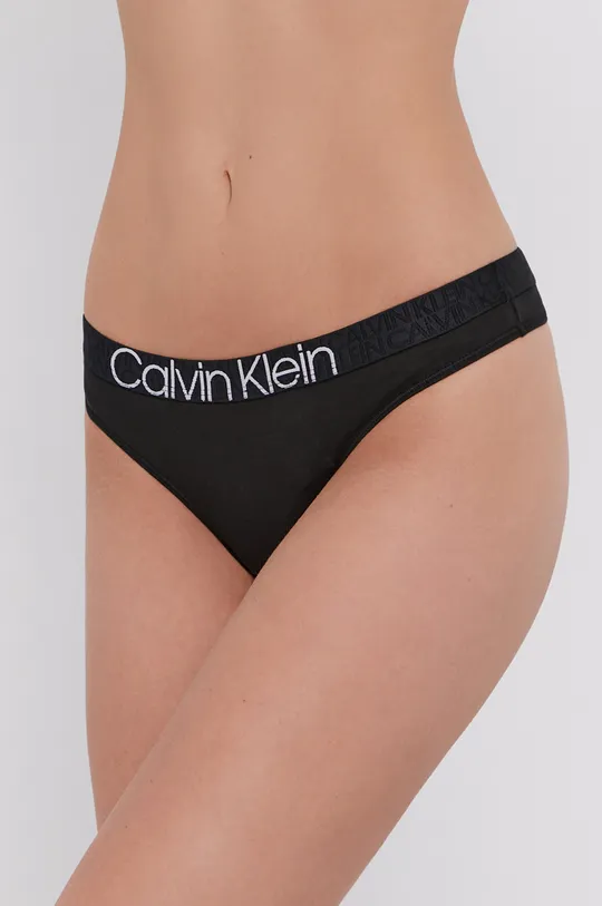 czarny Calvin Klein Underwear Stringi Damski