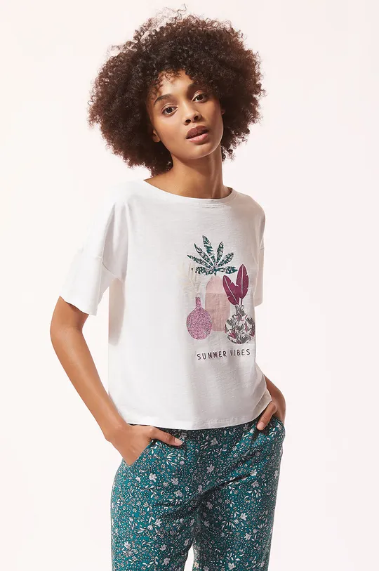 beżowy Etam - T-shirt piżamowy ABEL Damski