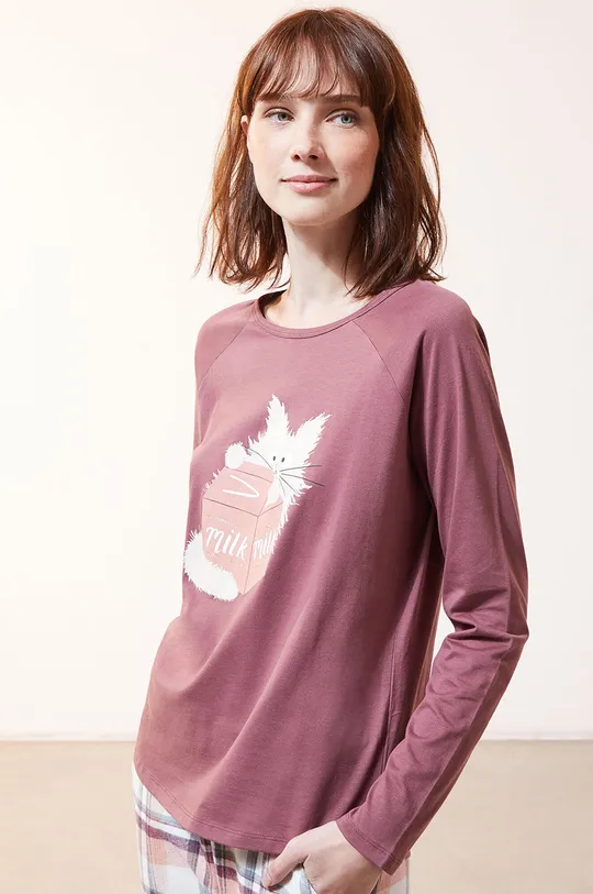 fialová Etam - Pyžamové tričko s dlhým rukávom Fleur