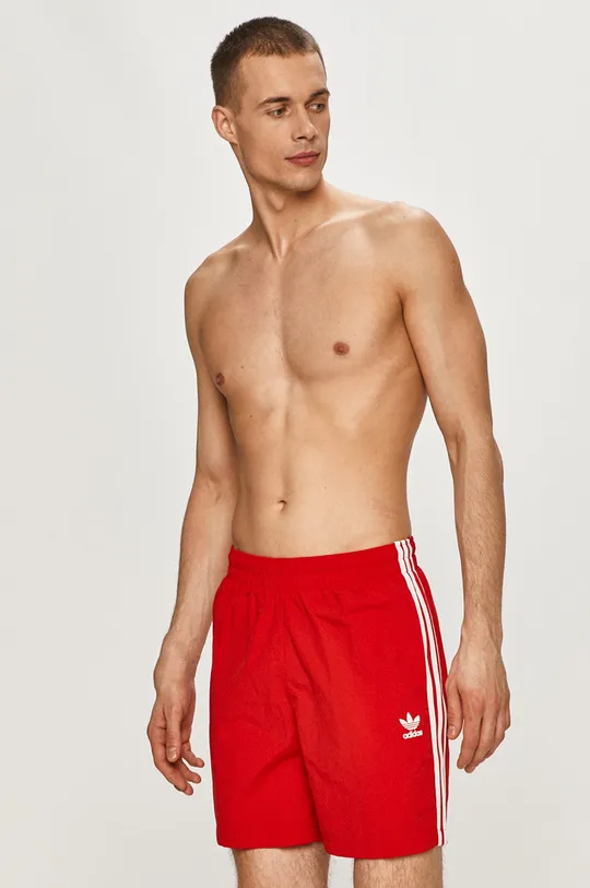 czerwony adidas Originals - Szorty kąpielowe GN3526 Męski