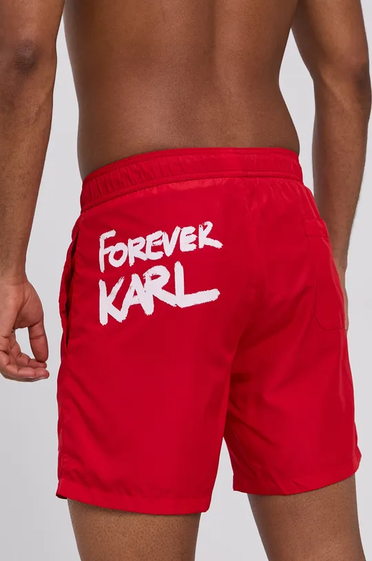 czerwony Karl Lagerfeld Szorty kąpielowe KL21MBM07 Męski