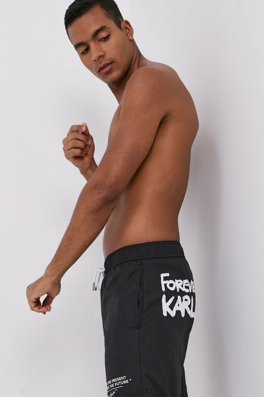 Karl Lagerfeld Szorty kąpielowe KL21MBM07 czarny