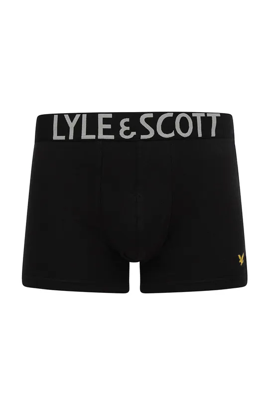 Lyle & Scott - Boxerky DANIEL (3-pak) čierna