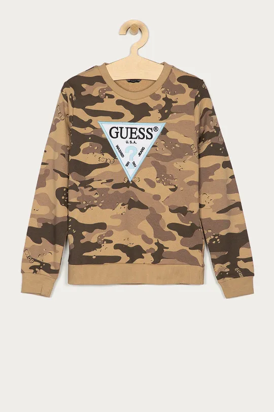 коричневый Детская хлопковая кофта Guess Для мальчиков