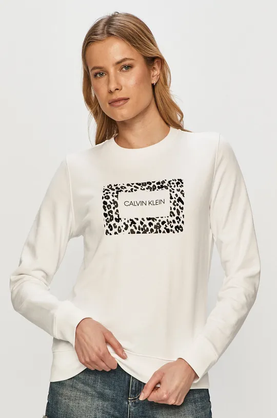 biały Calvin Klein - Bluza bawełniana Damski