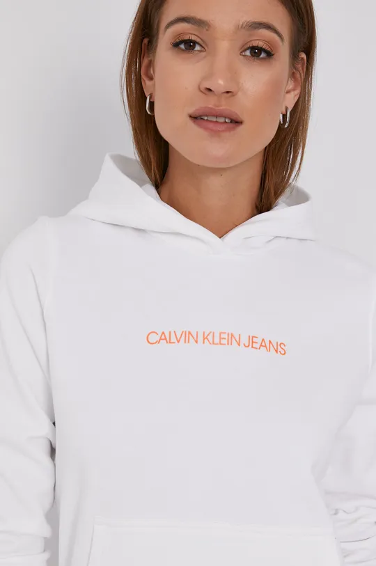biały Calvin Klein Jeans bluza bawełniana J20J215582.4891