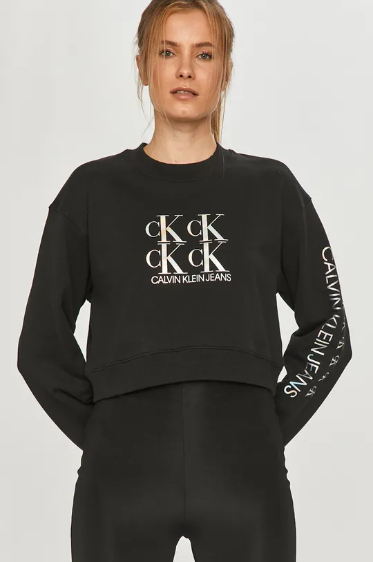 чорний Calvin Klein Jeans - Бавовняна кофта Жіночий