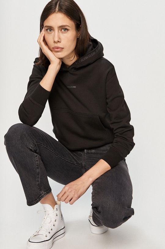 černá Calvin Klein Jeans - Bavlněná mikina Dámský