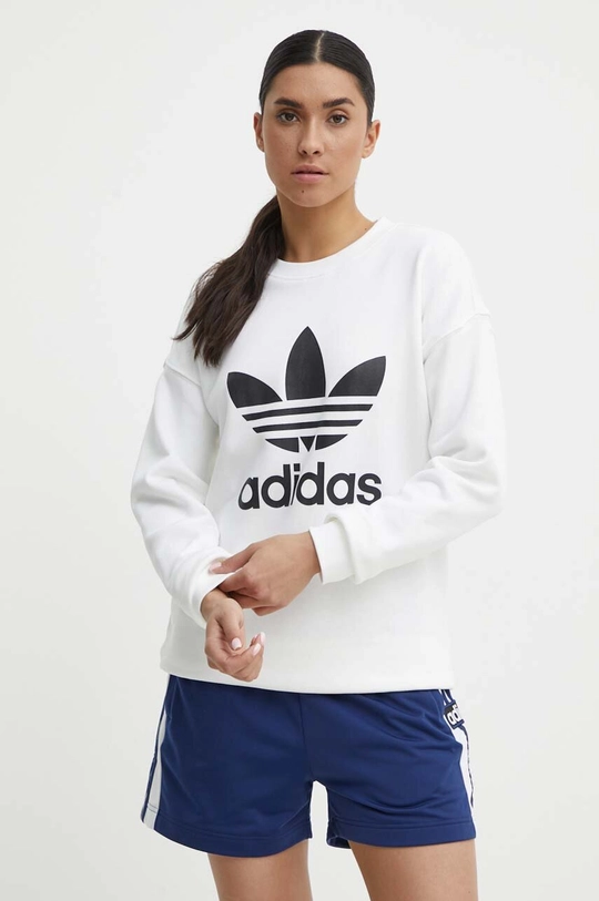 alb adidas Originals - hanorac de bumbac GN2961