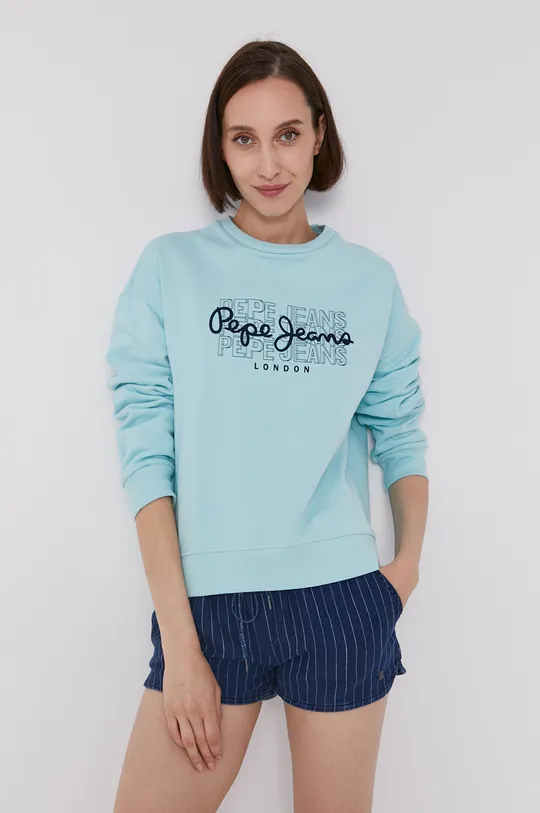 turkusowy Pepe Jeans Bluza BERE Damski