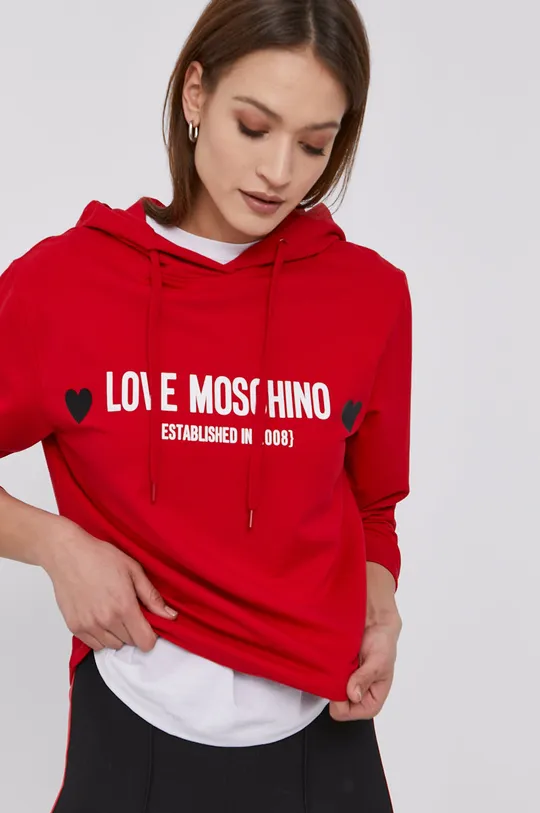 červená Love Moschino - Mikina Dámsky