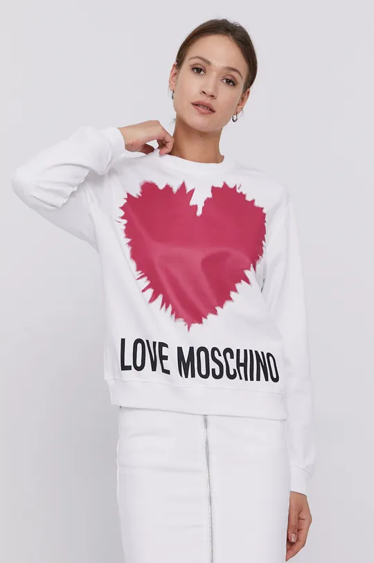 biały Love Moschino Bluza Damski