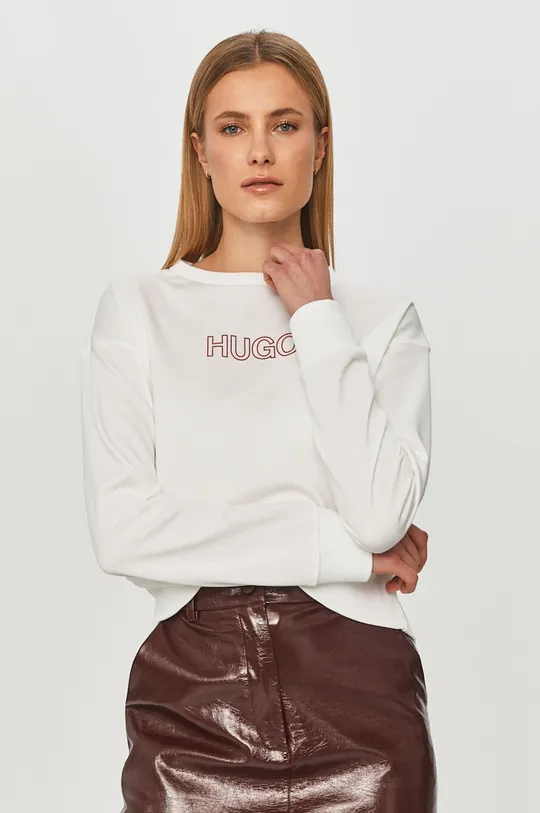 λευκό Hugo - Βαμβακερή μπλούζα Γυναικεία