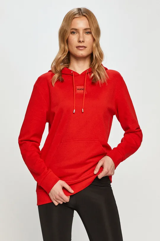 κόκκινο Βαμβακερή μπλούζα Hugo Γυναικεία