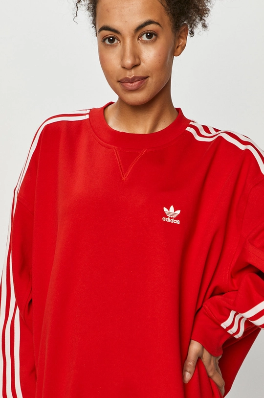 crvena Pamučna dukserica adidas Originals