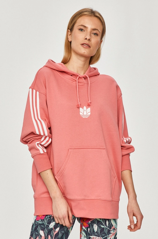 фіолетовий adidas Originals - Бавовняна кофта Жіночий