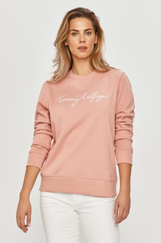 Tommy Hilfiger - Bluza bawełniana różowy