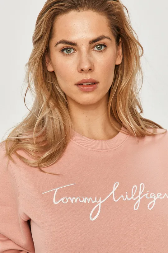 różowy Tommy Hilfiger - Bluza bawełniana