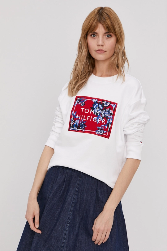 biały Tommy Hilfiger Bluza bawełniana Damski