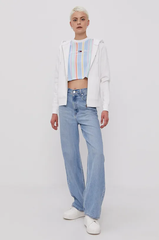biały Tommy Jeans Bluza DW0DW10135.4891