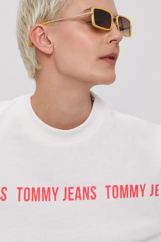 λευκό Βαμβακερή μπλούζα Tommy Jeans