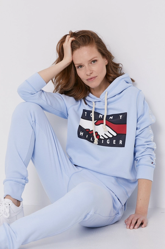 niebieski Tommy Hilfiger Bluza bawełniana Damski