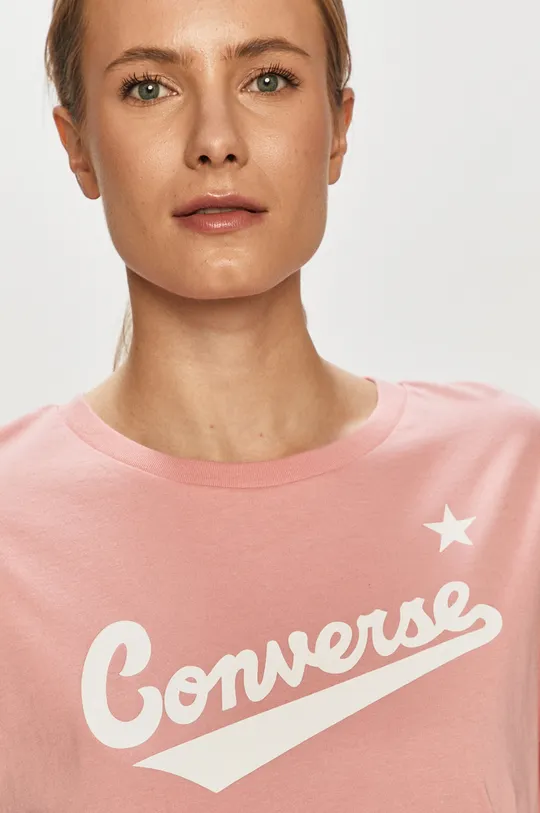 ružová Tričko s dlhým rukávom Converse