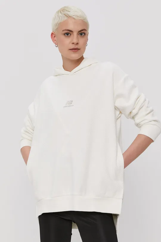 biały New Balance Bluza WT11541SST Damski