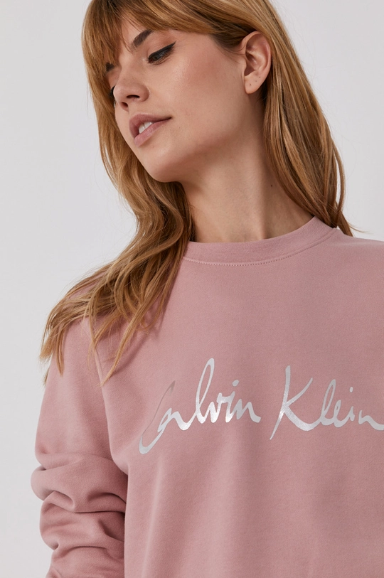 różowy Calvin Klein Bluza bawełniana Damski