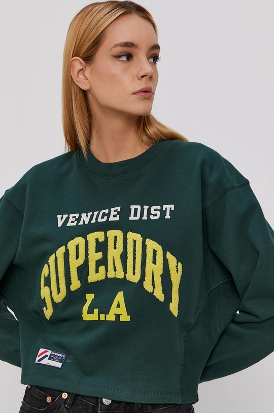 зелёный Хлопковая кофта Superdry Женский